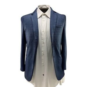 Brooklyn Brigade Mens Modern Slim Fit Blazer Blue Melange Stretch Jacket XS 36‎